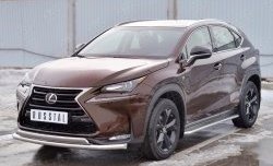 21 349 р. Защита переднего бампера (2 трубыØ63 и 75х42 мм, нержавейка) Russtal Lexus NX200 Z10 дорестайлинг (2014-2017)  с доставкой в г. Воронеж. Увеличить фотографию 2