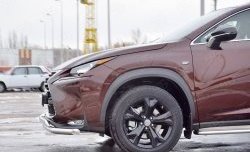 21 349 р. Защита переднего бампера (2 трубыØ63 и 75х42 мм, нержавейка) Russtal Lexus NX200 Z10 дорестайлинг (2014-2017)  с доставкой в г. Воронеж. Увеличить фотографию 3