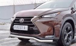 16 949 р. Защита переднего бампера (Ø63 мм волна, нержавейка) SLITKOFF  Lexus NX200  Z10 (2014-2017) дорестайлинг  с доставкой в г. Воронеж. Увеличить фотографию 4