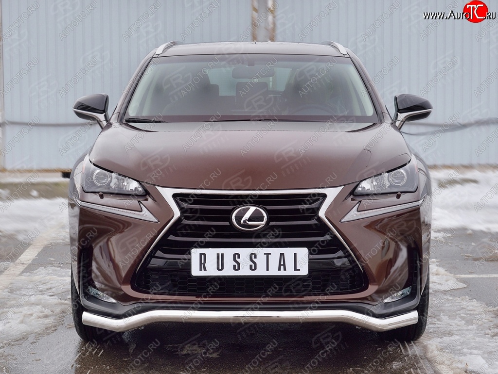 16 949 р. Защита переднего бампера (Ø63 мм волна, нержавейка) SLITKOFF  Lexus NX200  Z10 (2014-2017) дорестайлинг  с доставкой в г. Воронеж