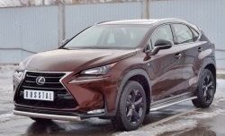 11 249 р. Защита переднего бампера (Ø75х42 мм, нержавейка) Russtal Lexus NX200 Z10 дорестайлинг (2014-2017)  с доставкой в г. Воронеж. Увеличить фотографию 2