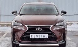 11 249 р. Защита переднего бампера (Ø75х42 мм, нержавейка) Russtal Lexus NX200 Z10 дорестайлинг (2014-2017)  с доставкой в г. Воронеж. Увеличить фотографию 1