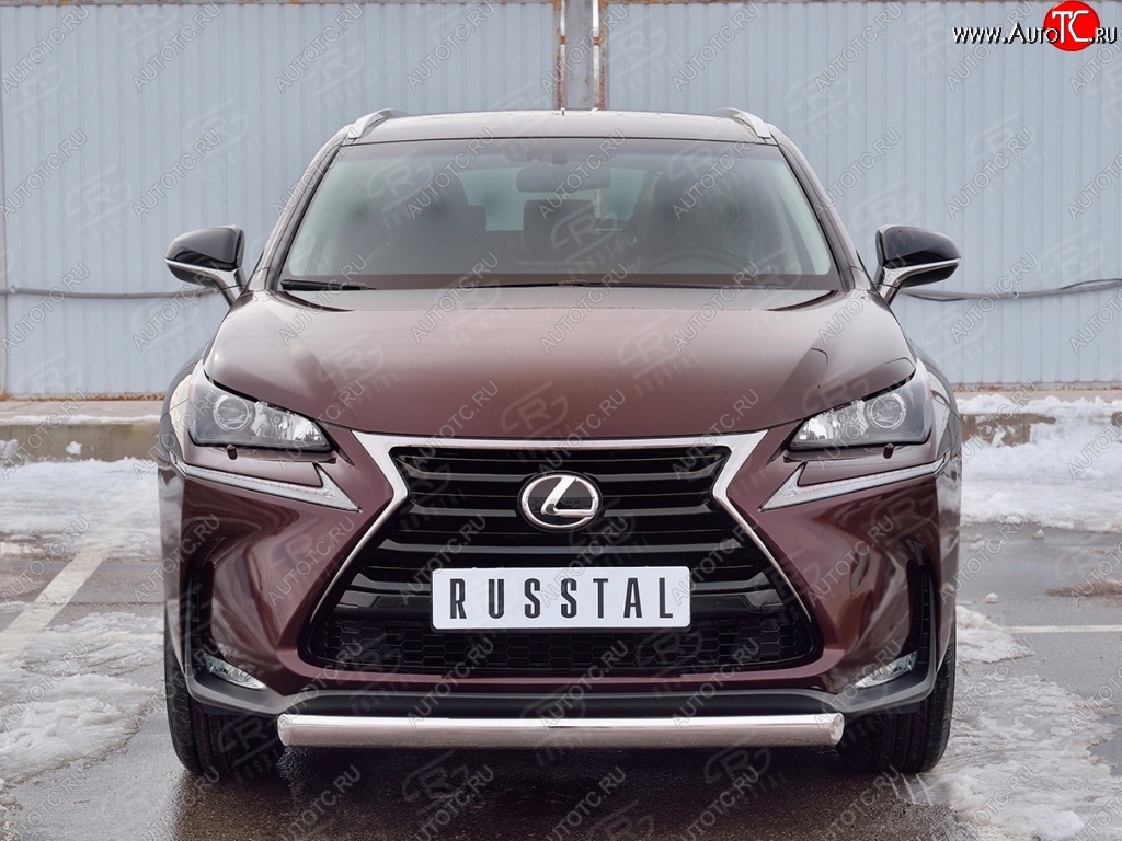 11 249 р. Защита переднего бампера (Ø75х42 мм, нержавейка) Russtal Lexus NX200 Z10 дорестайлинг (2014-2017)  с доставкой в г. Воронеж