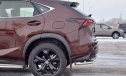 17 599 р. Защита заднего бампера (Ø42 мм с надписью, нержавейка) SLITKOFF Lexus NX200 Z10 дорестайлинг (2014-2017)  с доставкой в г. Воронеж. Увеличить фотографию 3