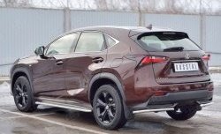 14 549 р. Защита заднего бампера (Ø42 мм уголки, нержавейка) SLITKOFF Lexus NX200 Z10 дорестайлинг (2014-2017)  с доставкой в г. Воронеж. Увеличить фотографию 2