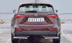 14 549 р. Защита заднего бампера (Ø42 мм уголки, нержавейка) SLITKOFF  Lexus NX200  Z10 (2014-2017) дорестайлинг  с доставкой в г. Воронеж. Увеличить фотографию 1