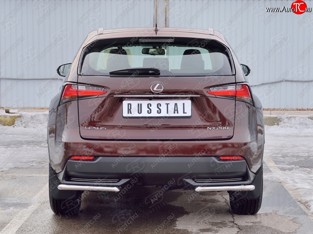 14 549 р. Защита заднего бампера (Ø42 мм уголки, нержавейка) SLITKOFF Lexus NX200 Z10 дорестайлинг (2014-2017)  с доставкой в г. Воронеж