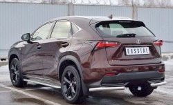 16 899 р. Защита заднего бампера (Ø63 мм уголки, нержавейка) SLITKOFF  Lexus NX200  Z10 (2014-2017) дорестайлинг  с доставкой в г. Воронеж. Увеличить фотографию 2