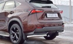 16 899 р. Защита заднего бампера (Ø63 мм уголки, нержавейка) SLITKOFF Lexus NX200 Z10 дорестайлинг (2014-2017)  с доставкой в г. Воронеж. Увеличить фотографию 4