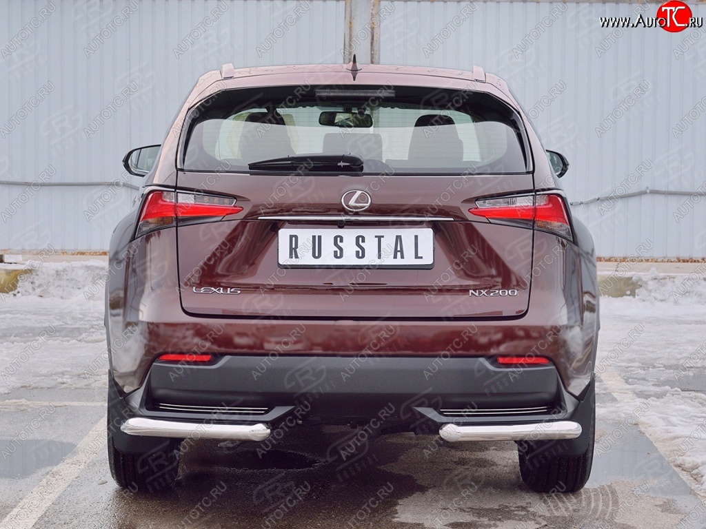 16 899 р. Защита заднего бампера (Ø63 мм уголки, нержавейка) SLITKOFF Lexus NX200 Z10 дорестайлинг (2014-2017)  с доставкой в г. Воронеж