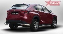 Угловая защита заднего бампера (d60) ( одна выхлопная труба ) Souz-96 Lexus NX200 Z10 дорестайлинг (2014-2017)