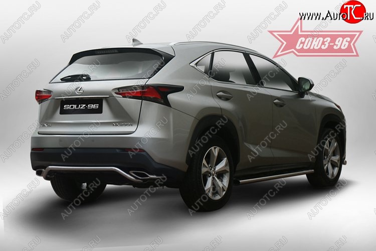 13 319 р. Узкая защита заднего бампера d42 Souz-96  Lexus NX200  Z10 (2014-2017) дорестайлинг  с доставкой в г. Воронеж