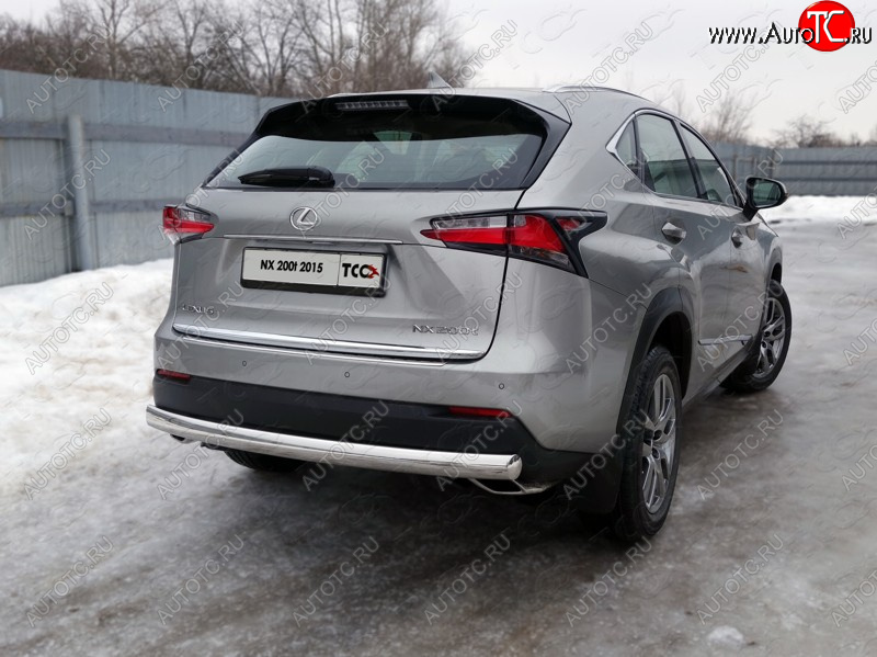 21 999 р. Защита заднего бампера (овальная) ТСС (нержавейка d75х42 мм) Lexus NX200 Z10 дорестайлинг (2014-2017)  с доставкой в г. Воронеж