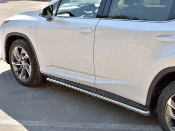 19 999 р. Защита порогов (Ø63 мм, нержавейка, кроме F-sport) SLITKOFF  Lexus RX350L  AL20 (2017-2022) дорестайлинг, рестайлинг (Металлические торцы под 45°)  с доставкой в г. Воронеж. Увеличить фотографию 2