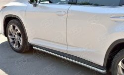 29 699 р. Защита порогов из круглой трубы диаметром 63 мм SLITKOFF  Lexus RX  200T (2015-2017) AL20 дорестайлинг  с доставкой в г. Воронеж. Увеличить фотографию 2