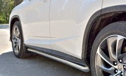 29 699 р. Защита порогов из круглой трубы диаметром 63 мм SLITKOFF  Lexus RX  200T (2015-2017) AL20 дорестайлинг  с доставкой в г. Воронеж. Увеличить фотографию 3