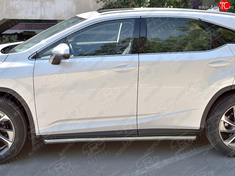 29 699 р. Защита порогов из круглой трубы диаметром 63 мм SLITKOFF  Lexus RX  200T (2015-2017) AL20 дорестайлинг  с доставкой в г. Воронеж