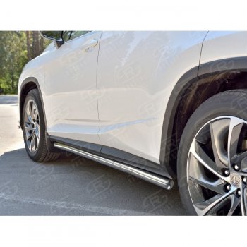 19 999 р. Защита порогов SLITKOFF из круглой трубы диаметром 42 мм v3  Lexus RX  200T (2015-2017) AL20 дорестайлинг  с доставкой в г. Воронеж. Увеличить фотографию 2