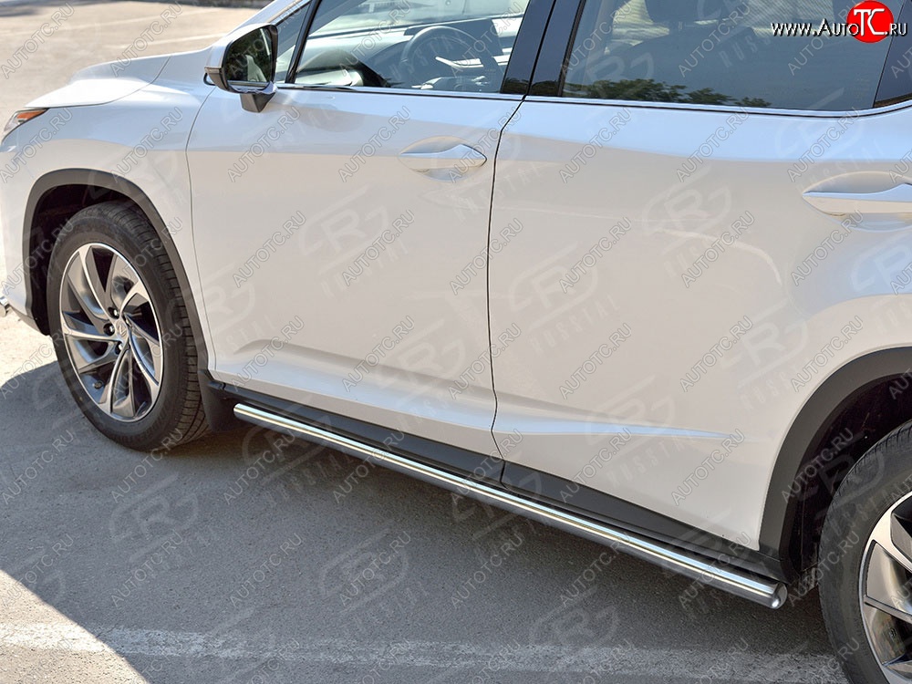 19 999 р. Защита порогов SLITKOFF из круглой трубы диаметром 42 мм v3  Lexus RX  200T (2015-2017) AL20 дорестайлинг  с доставкой в г. Воронеж