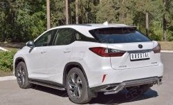 17 399 р. Защита заднего бампера (Ø42 мм волна, нержавейка) SLITKOFF Lexus RX 200T AL20 дорестайлинг (2015-2017)  с доставкой в г. Воронеж. Увеличить фотографию 2