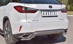 17 399 р. Защита заднего бампера (Ø42 мм волна, нержавейка) SLITKOFF  Lexus RX  200T (2015-2017) AL20 дорестайлинг  с доставкой в г. Воронеж. Увеличить фотографию 3