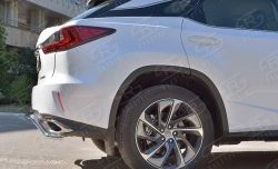 17 399 р. Защита заднего бампера (Ø42 мм волна, нержавейка) SLITKOFF Lexus RX 200T AL20 дорестайлинг (2015-2017)  с доставкой в г. Воронеж. Увеличить фотографию 4