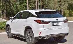 17 999 р. Защита заднего бампера (Ø42 мм волна под машину, нержавейка) SLITKOFF  Lexus RX  200T (2015-2017) AL20 дорестайлинг  с доставкой в г. Воронеж. Увеличить фотографию 2