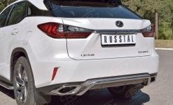 17 999 р. Защита заднего бампера (Ø42 мм волна под машину, нержавейка) SLITKOFF Lexus RX 200T AL20 дорестайлинг (2015-2017)  с доставкой в г. Воронеж. Увеличить фотографию 3