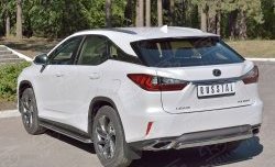 12 999 р. Защита заднего бампера (Ø75x42 мм, нержавейка) Russtal Lexus RX 200T AL20 дорестайлинг (2015-2017)  с доставкой в г. Воронеж. Увеличить фотографию 2