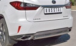 12 999 р. Защита заднего бампера (Ø75x42 мм, нержавейка) Russtal Lexus RX 200T AL20 дорестайлинг (2015-2017)  с доставкой в г. Воронеж. Увеличить фотографию 3