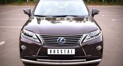 16 299 р. Защита переднего бампера (2 трубыØ63 и 42 мм, нержавейка) SLITKOFF Lexus RX270 AL10 дорестайлинг (2010-2012)  с доставкой в г. Воронеж. Увеличить фотографию 1