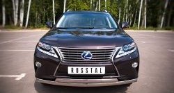 24 999 р. Защита переднего бампера (2 трубыØ75х42 мм, нержавейка) Russtal Lexus RX270 AL10 дорестайлинг (2010-2012)  с доставкой в г. Воронеж. Увеличить фотографию 1