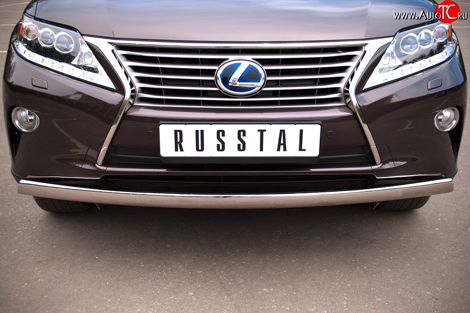 11 249 р. Защита переднего бампера (Ø75х42 мм, нержавейка) Russtal  Lexus RX270  AL10 - RX450H  AL10  с доставкой в г. Воронеж