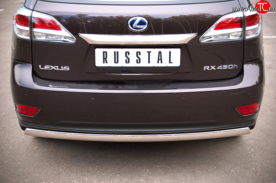 16 849 р. Защита заднего бампера (Ø75x42 мм, нержавейка) Russtal Lexus RX270 AL10 дорестайлинг (2010-2012)  с доставкой в г. Воронеж