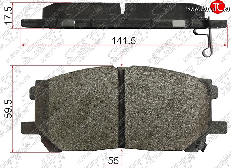 1 229 р. Колодки тормозные SAT (передние)  Lexus RX270  AL10 (2010-2012), Lexus RX350  AL10 (2008-2012), Lexus RX450H  AL10 (2009-2012), Toyota Harrier  XU30 (2003-2013), Toyota Highlander  XU40 (2007-2010)  с доставкой в г. Воронеж