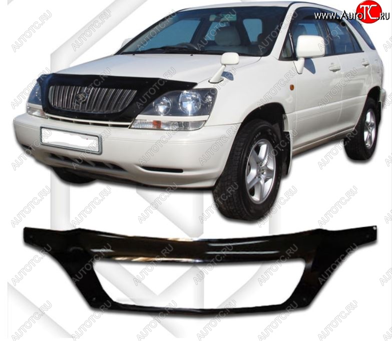2 599 р. Дефлектор капота (exclusive) CA-Plastiс Lexus RX300 XU10 дорестайлинг (1995-2001) (серия Classic черный, Без надписи)  с доставкой в г. Воронеж