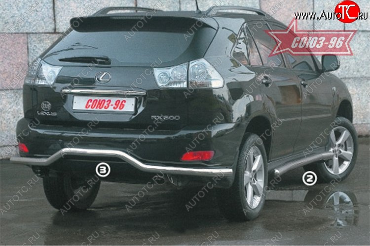 9 359 р. Защита заднего бампера Souz-96 (d60)  Lexus RX300  XU30 - RX330  XU30  с доставкой в г. Воронеж