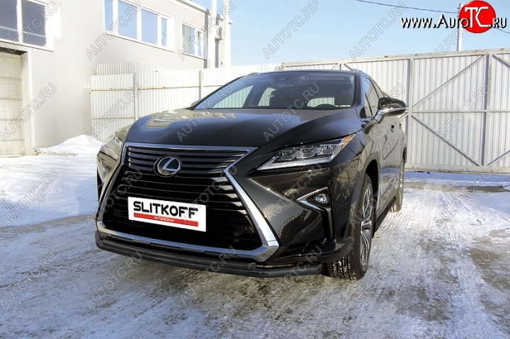 14 749 р. Защита переднего бампер Slitkoff Lexus RX350 AL20 дорестайлинг (2015-2019) (Цвет: серебристый)  с доставкой в г. Воронеж