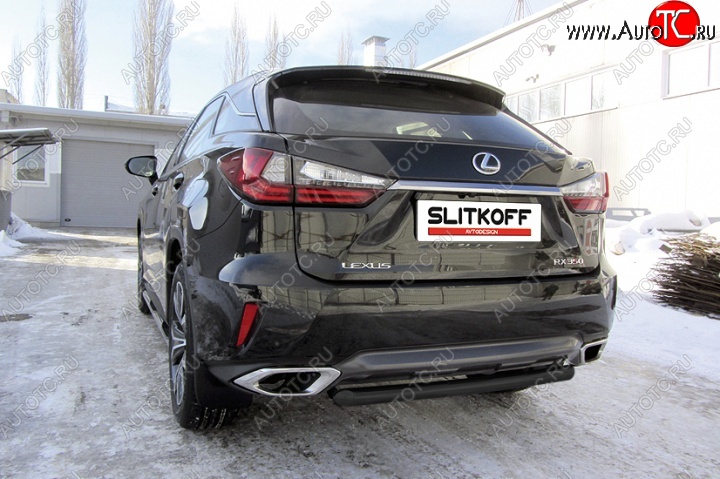 9 949 р. Защита задняя Slitkoff Lexus RX350 AL20 дорестайлинг (2015-2019) (Цвет: серебристый)  с доставкой в г. Воронеж