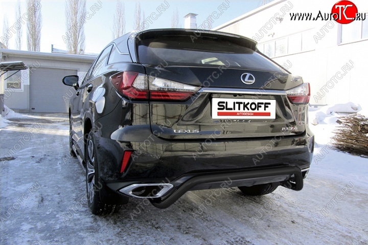 11 299 р. Защита задняя Slitkoff  Lexus RX350  AL20 (2015-2019) дорестайлинг (Цвет: серебристый)  с доставкой в г. Воронеж