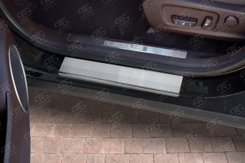 1 889 р. Накладки порожков салона Russtal Lexus RX350 AL20 дорестайлинг (2015-2019) (Нержавейка шлифованная)  с доставкой в г. Воронеж. Увеличить фотографию 2