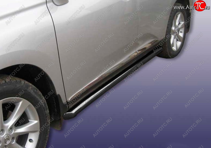16 499 р. Защита порогов Ø76 мм с гибами Slitkoff  Lexus RX350  AL10 (2008-2012) дорестайлинг (сталь с полимерным покрытием, цвет серебро)  с доставкой в г. Воронеж