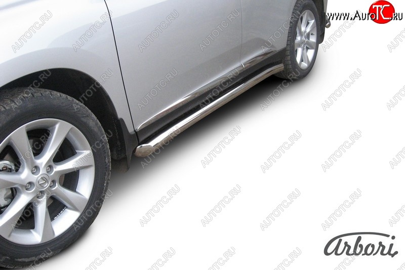 25 019 р. Защита штатных порогов Arbori (нержавейка, d76 mm). Lexus RX350 AL10 дорестайлинг (2008-2012)  с доставкой в г. Воронеж