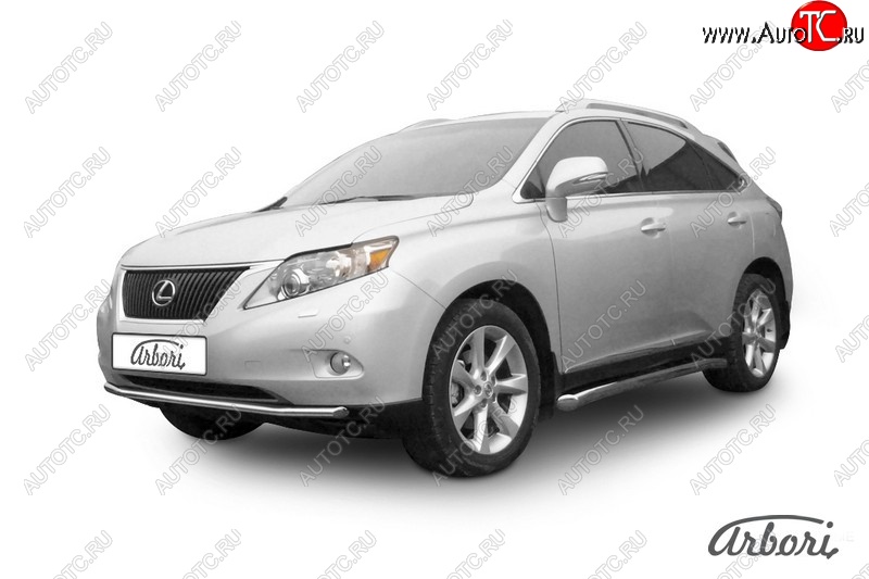 18 449 р. Защита переднего бампера Arbori (нержавейка, 1 труба d57 mm). Lexus RX350 AL10 дорестайлинг (2008-2012)  с доставкой в г. Воронеж