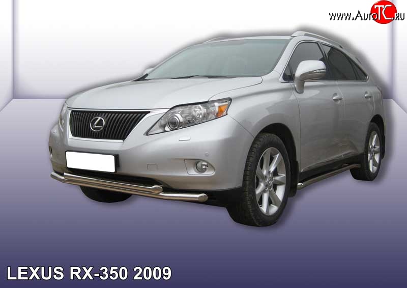 19 999 р. Двойная защита переднего бампера из труб диаметрами по 57 мм Slitkoff  Lexus RX350  AL10 (2008-2012) дорестайлинг (Нержавейка, Полированная)  с доставкой в г. Воронеж