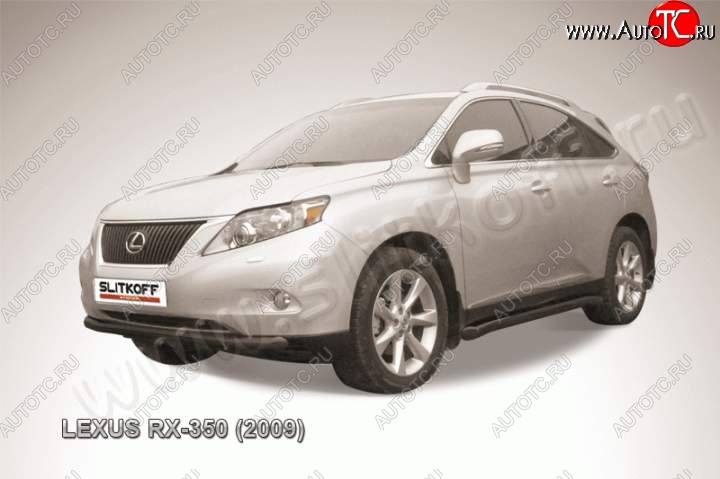 14 999 р. Защита переднего бампер Slitkoff  Lexus RX350  AL10 (2008-2012) дорестайлинг (Цвет: серебристый)  с доставкой в г. Воронеж