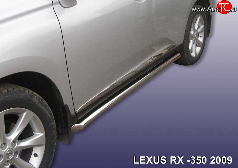 20 999 р. Защита порогов d76 мм с гибами Slitkoff  Lexus RX350  AL10 (2008-2012) дорестайлинг (нержавейка полированная)  с доставкой в г. Воронеж