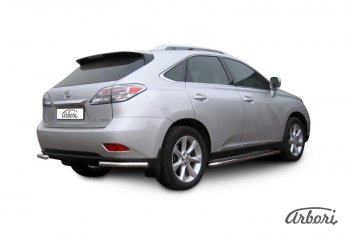 Защита заднего бампера Arbori (уголки, нержавейка, 1 труба d57 mm). Lexus RX350  AL10 (2008-2012) дорестайлинг