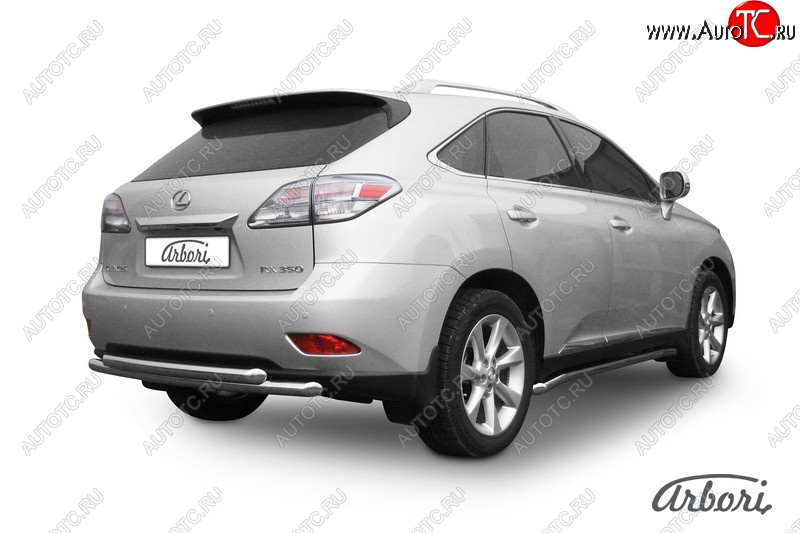 20 429 р. Защита заднего бампера Arbori (нержавейка, 2 трубы d57 и 57 mm).  Lexus RX350  AL10 (2008-2012) дорестайлинг  с доставкой в г. Воронеж