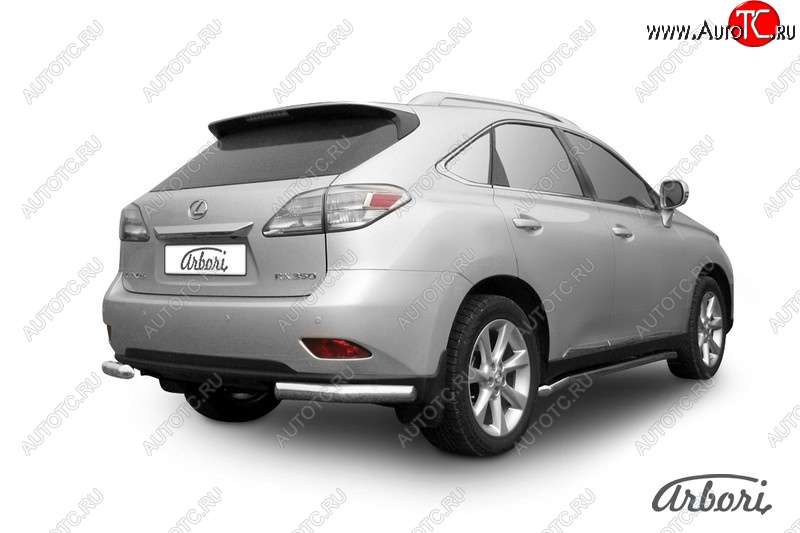 19 259 р. Защита заднего бампера Arbori (уголки, нержавейка, 1 труба d76 mm).  Lexus RX350  AL10 (2008-2012) дорестайлинг  с доставкой в г. Воронеж